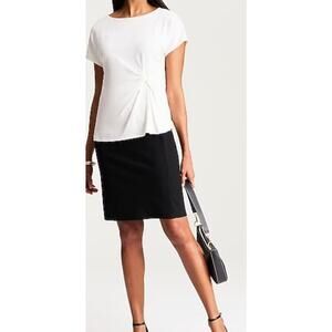 J. Jill Black Pencil Skirt Size LRG Stretch PullOn Classic Career Office Staple